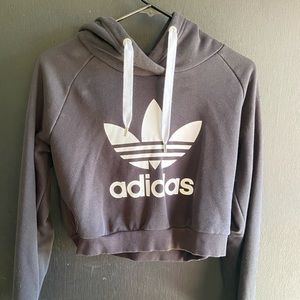 Black Cropped Adidas Sweathsirt